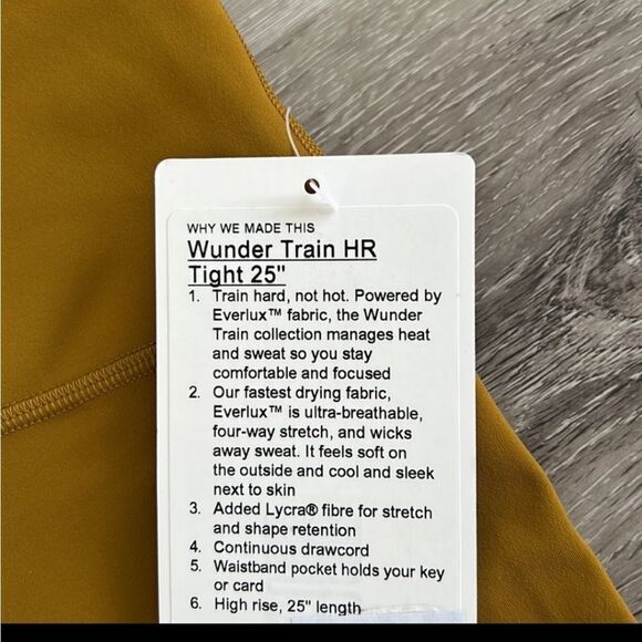 NWT Lululemon Wunder Train High-Rise Tight 25” Gold Spice - Picture 11 of 13